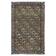 Alfombra oriental de lana desgastada, estilo Bakhtiar de Fars, vintage, anudada a mano y muy colorida, de 6'1" x 9'8"