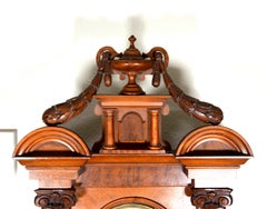 62" Antique 1890 Austrian 3 Weight Highly Carved Vienna Regulator Wall Clock