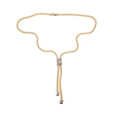 .62 Carat Diamond Two-Tone Gold Lariat Style Necklace
