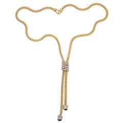 .62 Carat Diamond Two-Tone Gold Lariat Style Necklace