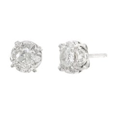 .62 Carat Diamond White Gold Cluster Stud Earrings