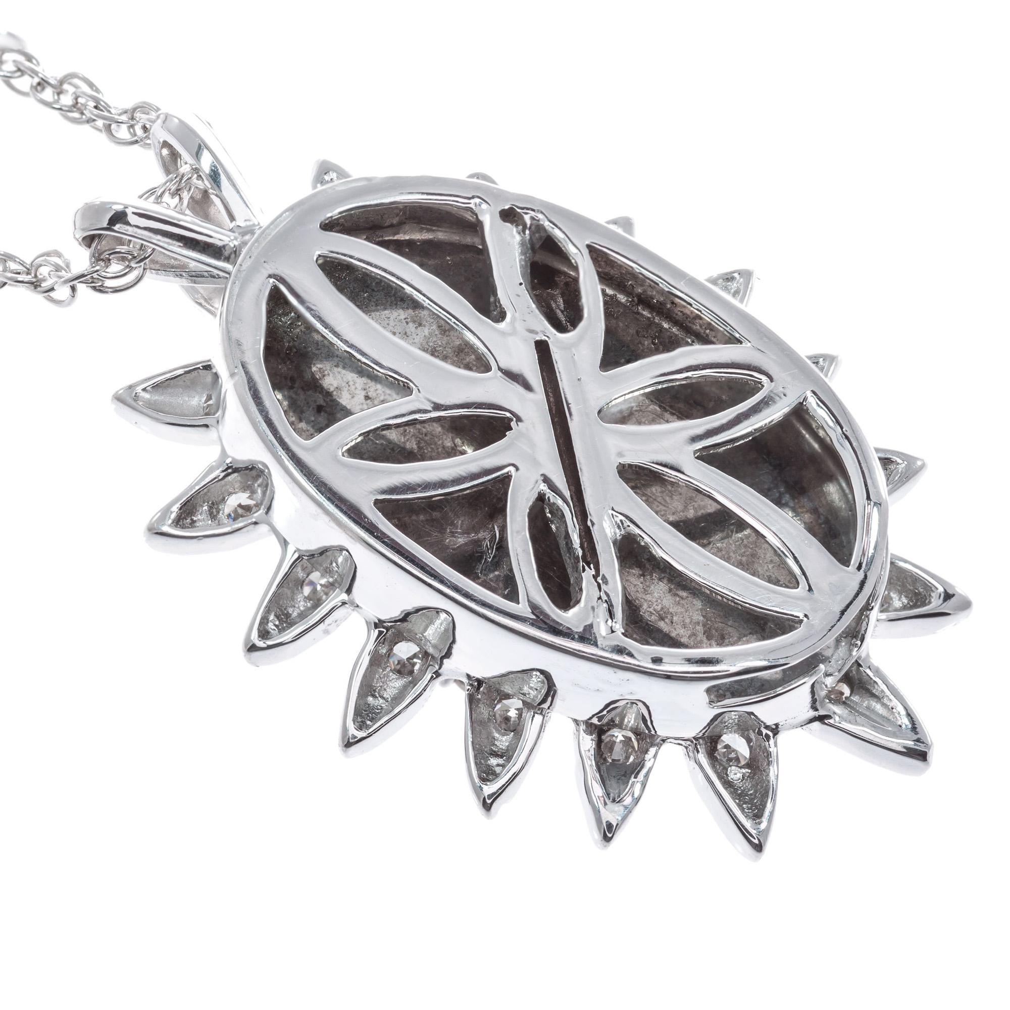.62 Carat Diamond White Gold Pineapple Design Pendant Necklace (Rundschliff)