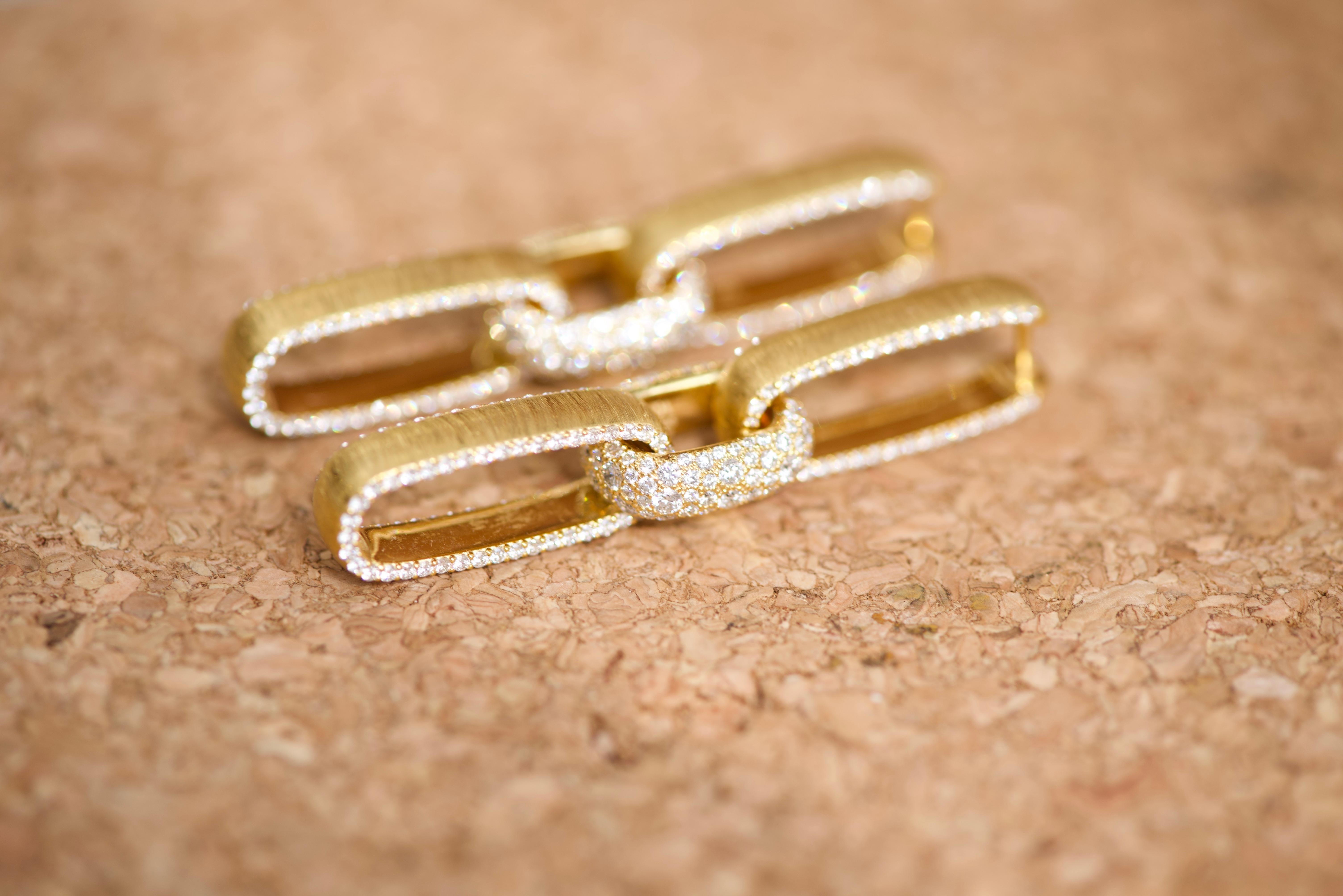 6.2 Carat Diamonds 18 Karat Yellow Gold Transformer Earrings 
