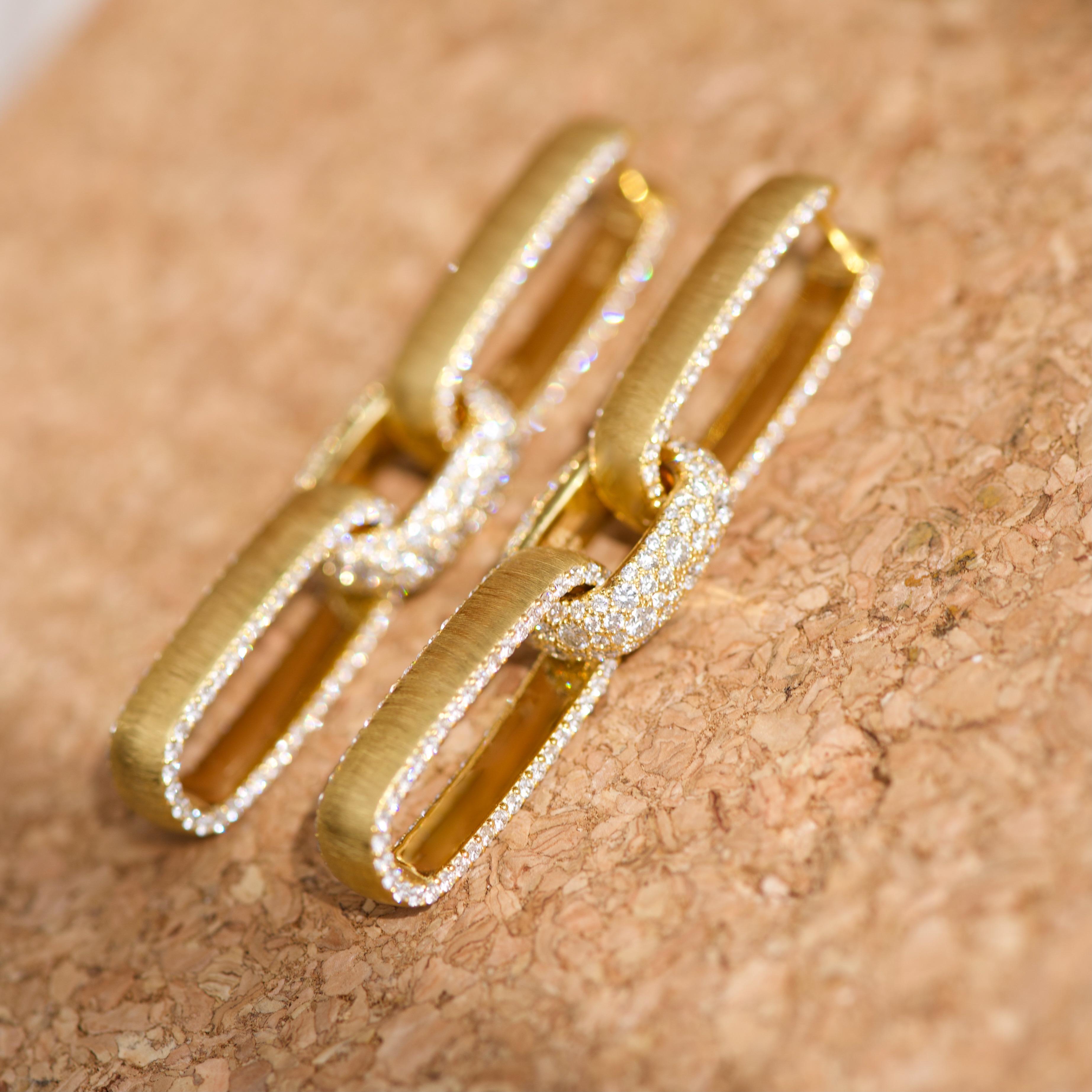 Women's 6.2 Carat Diamonds 18 Karat Yellow Gold Transformer Earrings 