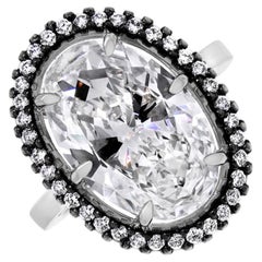 6.2 Carat Oval Diamond Ring Brilliant White VVS 18K Gold Flawless-Level Presence