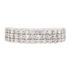 .62 Carat Round Brilliant Diamond Band, 14 Karat White Gold Ring