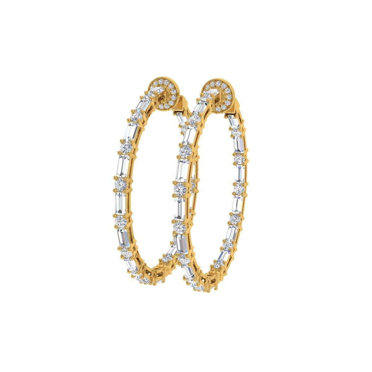 Diese exquisiten Ohrringe sind aus 18-karätigem Gold gegossen und mit 6,20 Karat funkelnden Diamanten besetzt.

FOLLOW SPECTRUM JEWELS Storefront, um die neueste Collection'S und exklusive Stücke zu sehen. Spectrum Jewels ist stolz darauf, ein Top