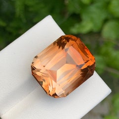 62 Carats Deep Sunset Color Natural Topaz Loose Faceted Gemstone for Collection