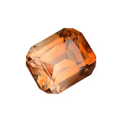 62 Carats Deep Sunset Color Natural Topaz Loose Faceted Gemstone for Collection