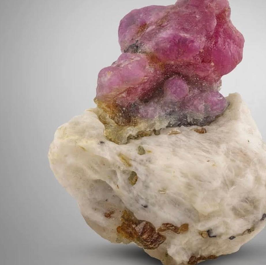Adam Style 62 Grams Vibrant Red Ruby Crystals On Marble Matrix From Afghanistan For Sale