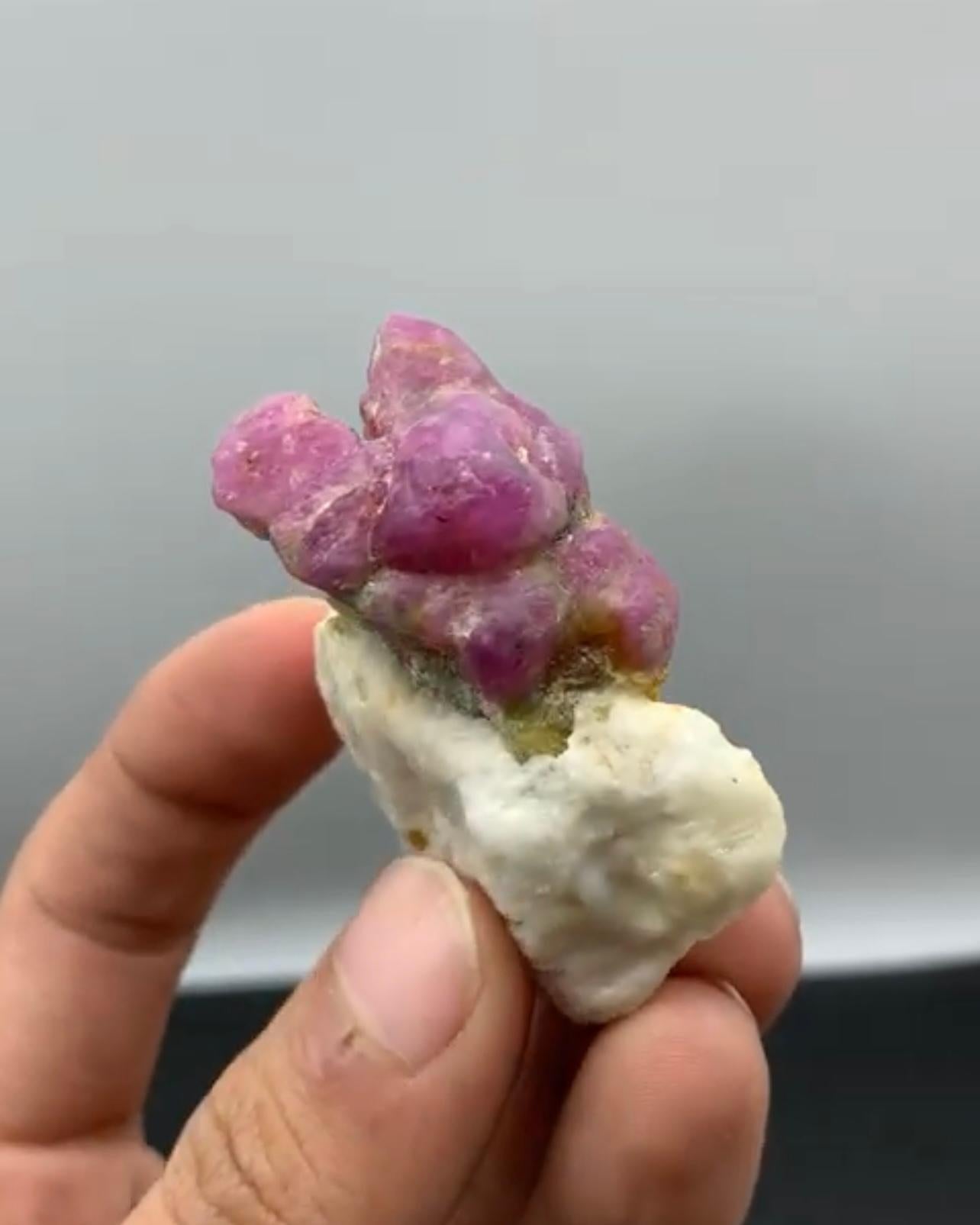 62 Gramm lebhafte rote Rubinkristalle auf Marmor Matrix aus Afghanistan (Afghanisch) im Angebot