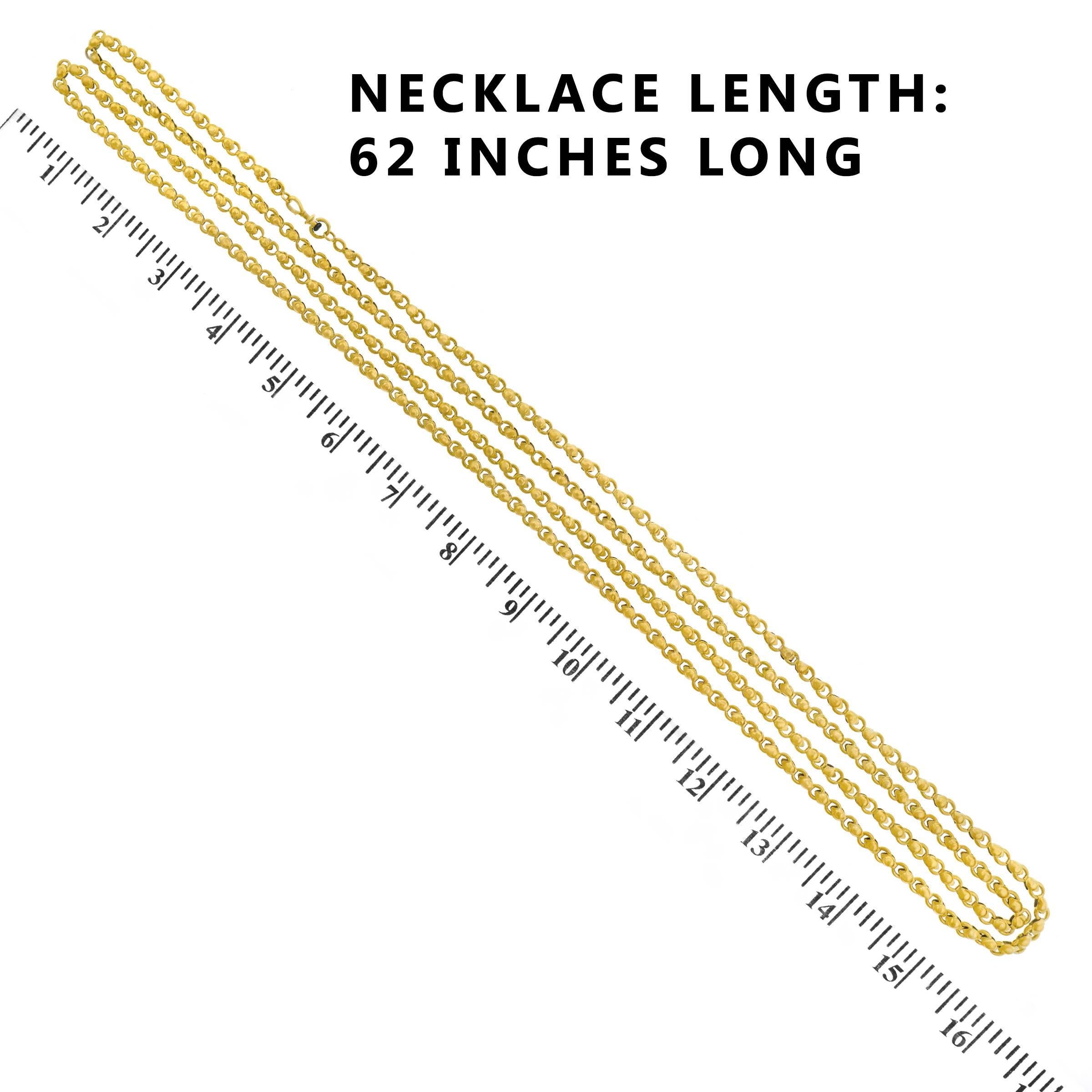 62 Inch Antique French Gold Chain Necklace 2