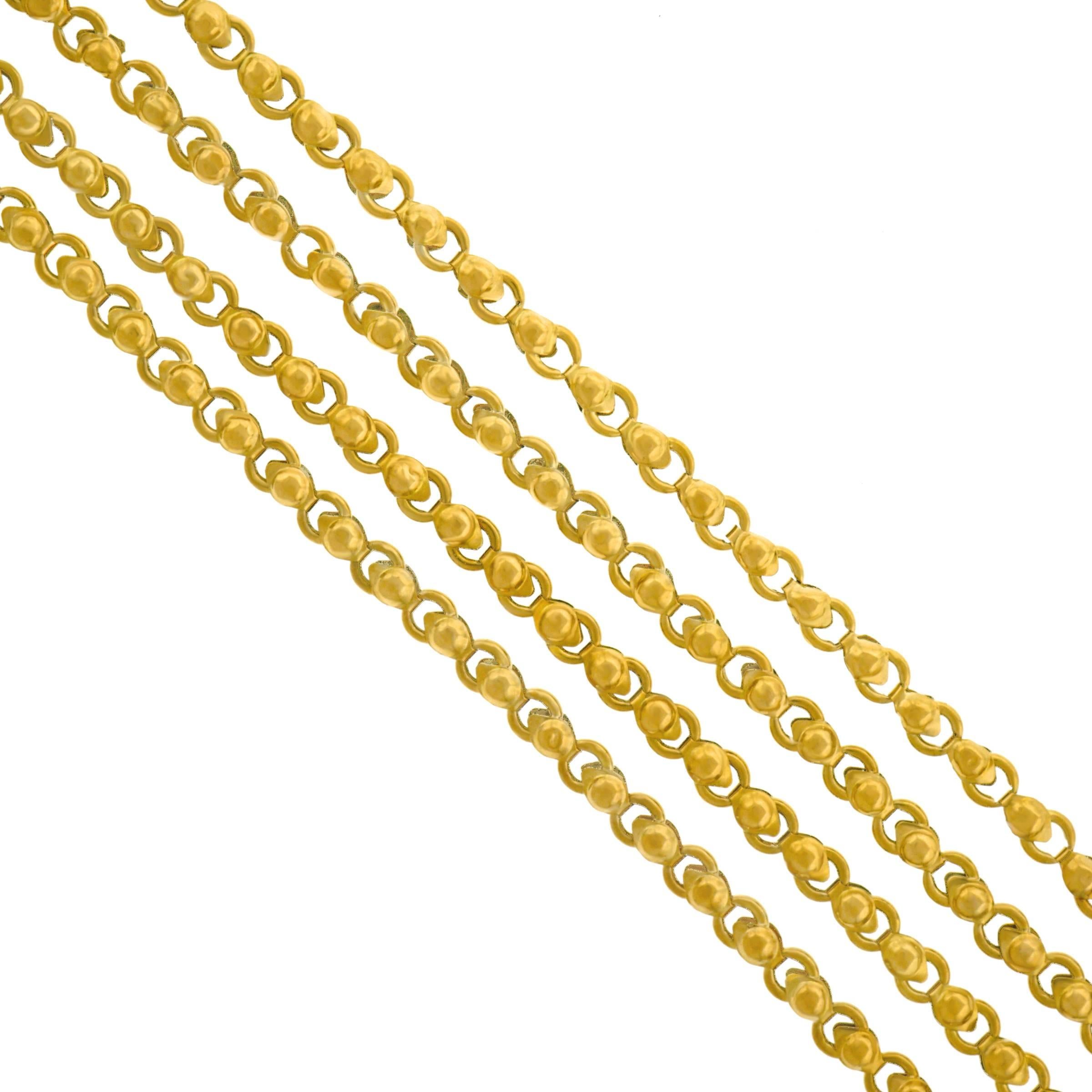 62 Inch Antique French Gold Chain Necklace 3