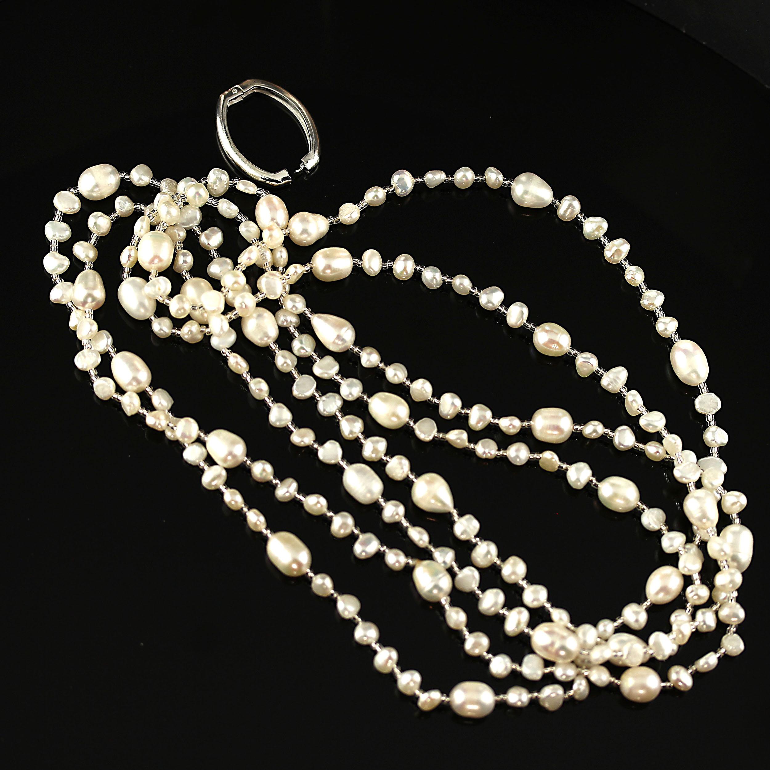 Women's or Men's Continuous Strand Freshwater Pearl Necklace