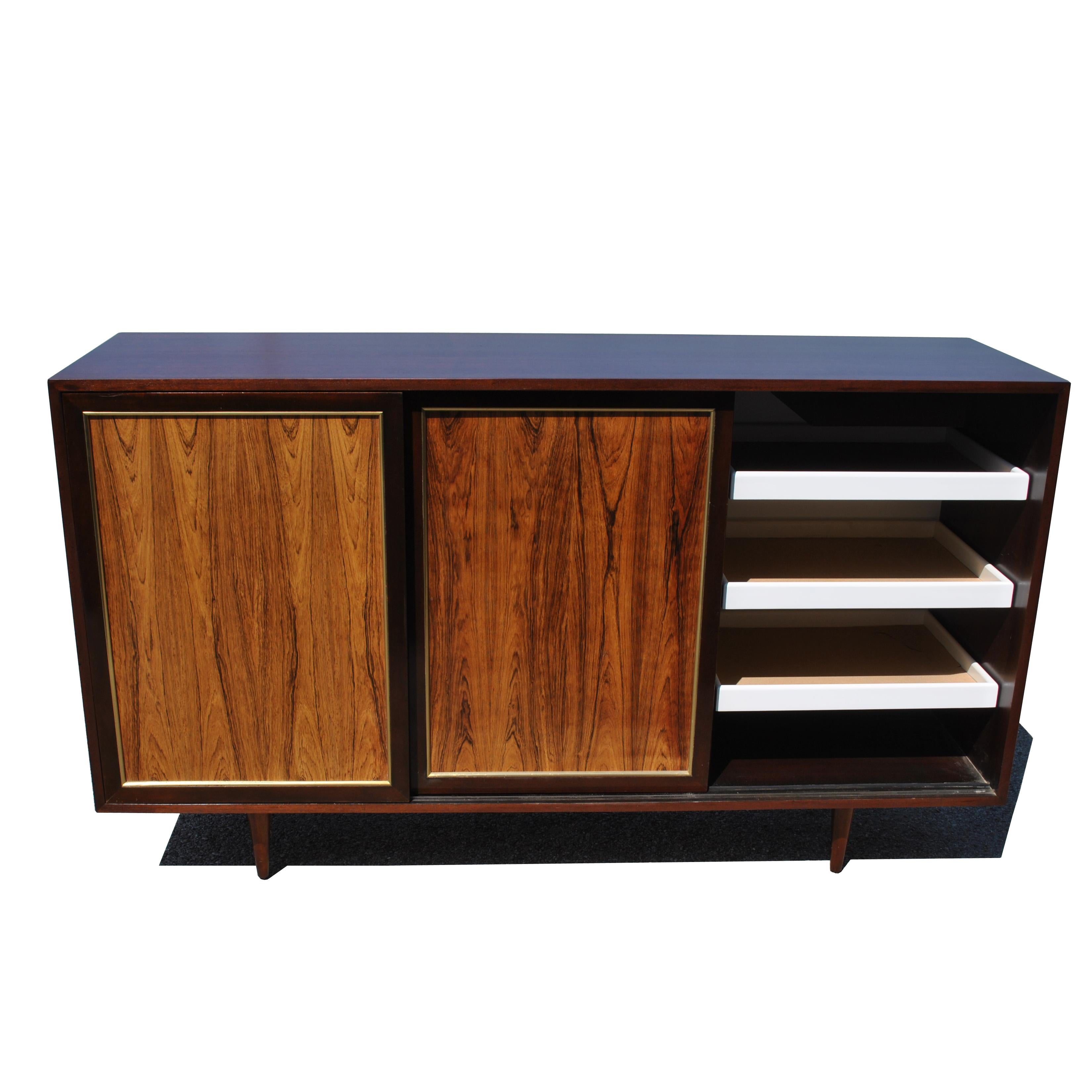 Mid-Century Modern Mahogany Rosewood Harvey Probber Credenza For Sale
