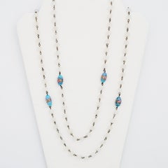 62" Venetian Wedding Cake Glass Bead Necklace, 1960s