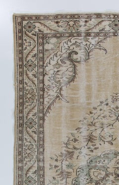 6.2x9.8 Ft Vintage Turkish Area Rug, Wool Hand Made Carpet, Floor Covering