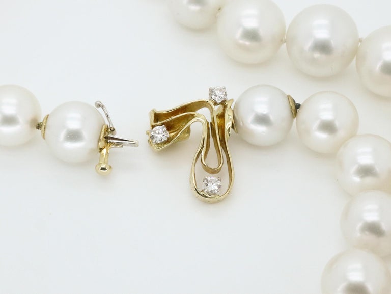 Boucles D'oreilles Pendantes Or Blanc 18K Avec Perle Australienne 15.4mm Et Diamants - Neuf Avec étiquettes