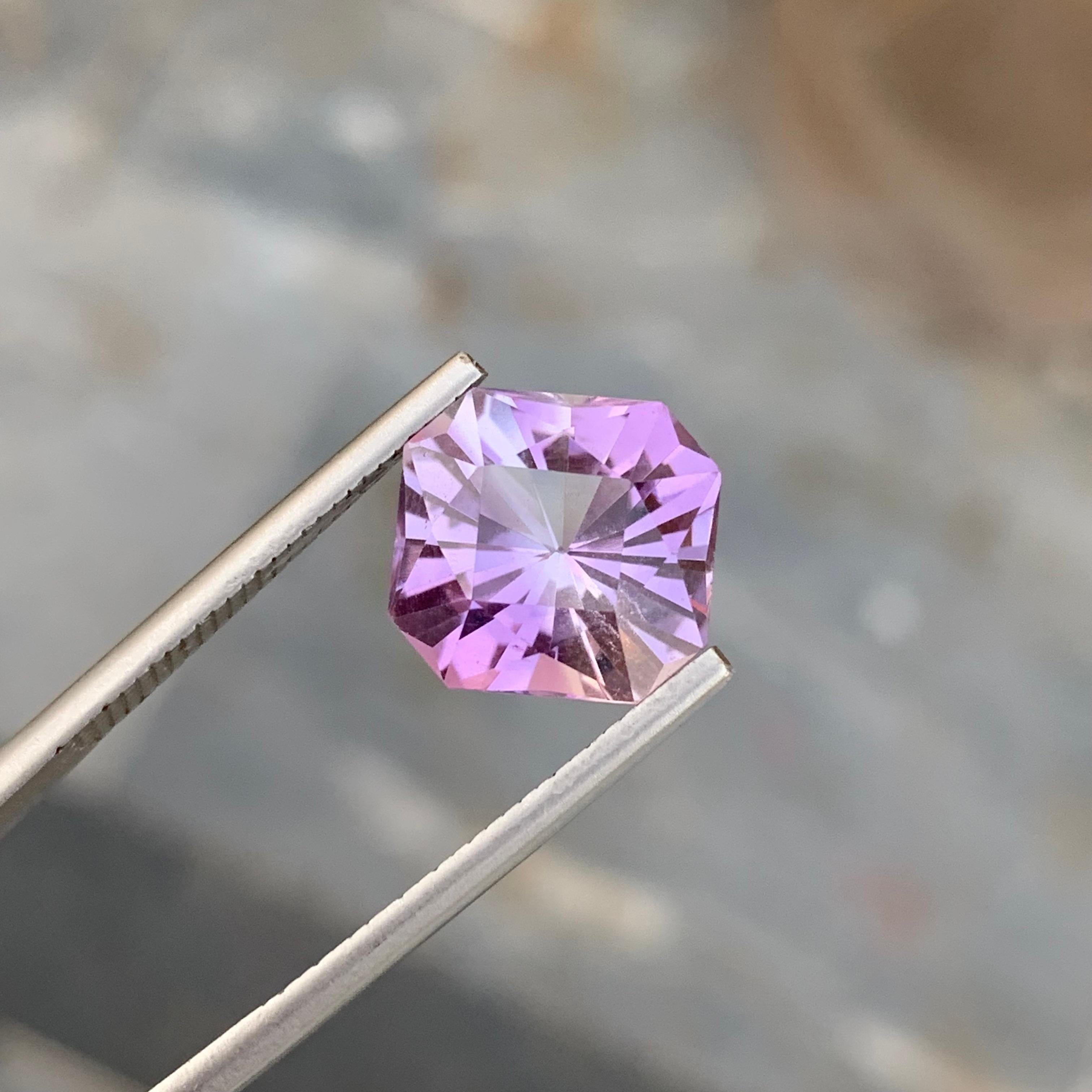 6.20 Karat Natürlicher loser Amethyst Achteckform Edelstein für Schmuckherstellung im Angebot 4