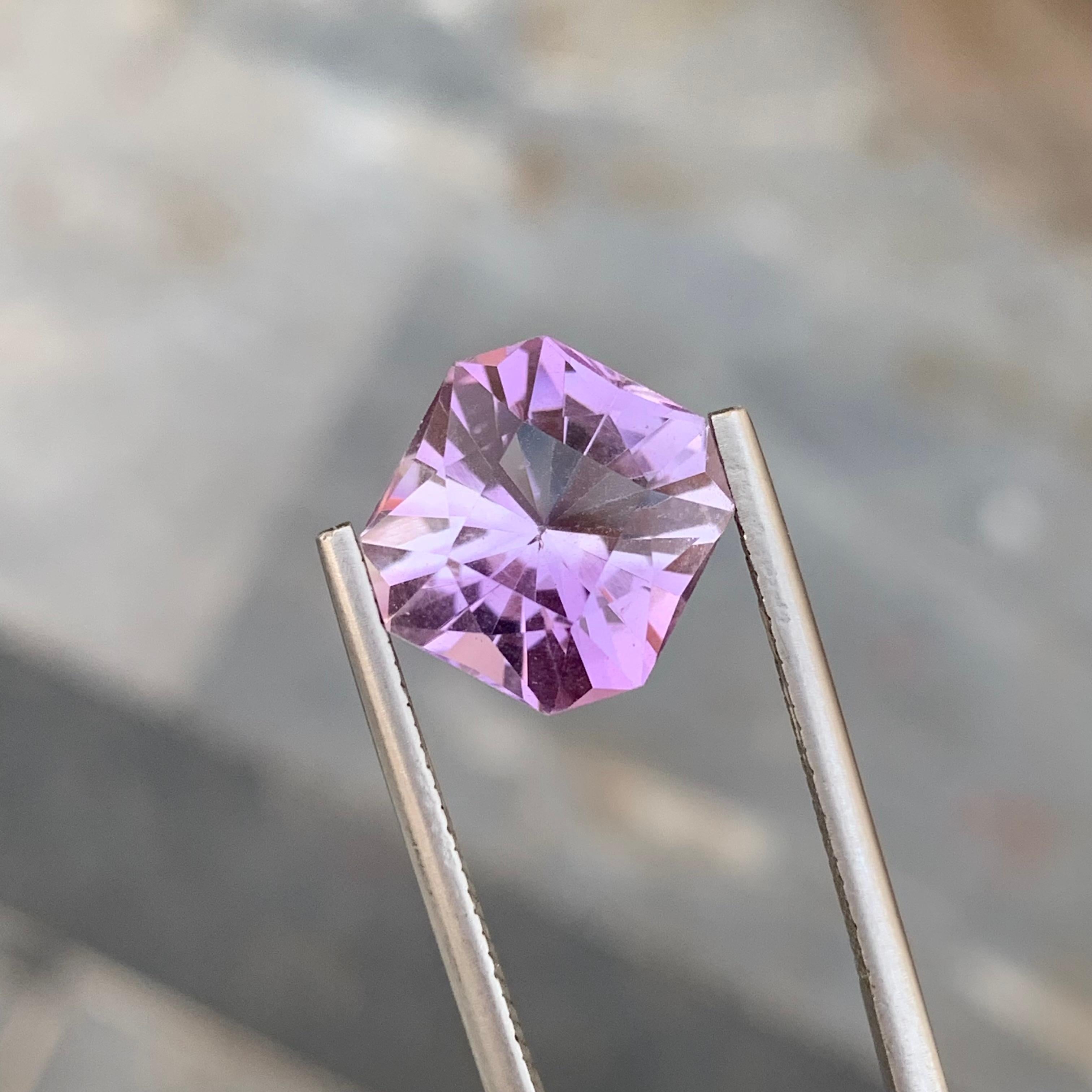 6.20 Karat Natürlicher loser Amethyst Achteckform Edelstein für Schmuckherstellung im Angebot 1