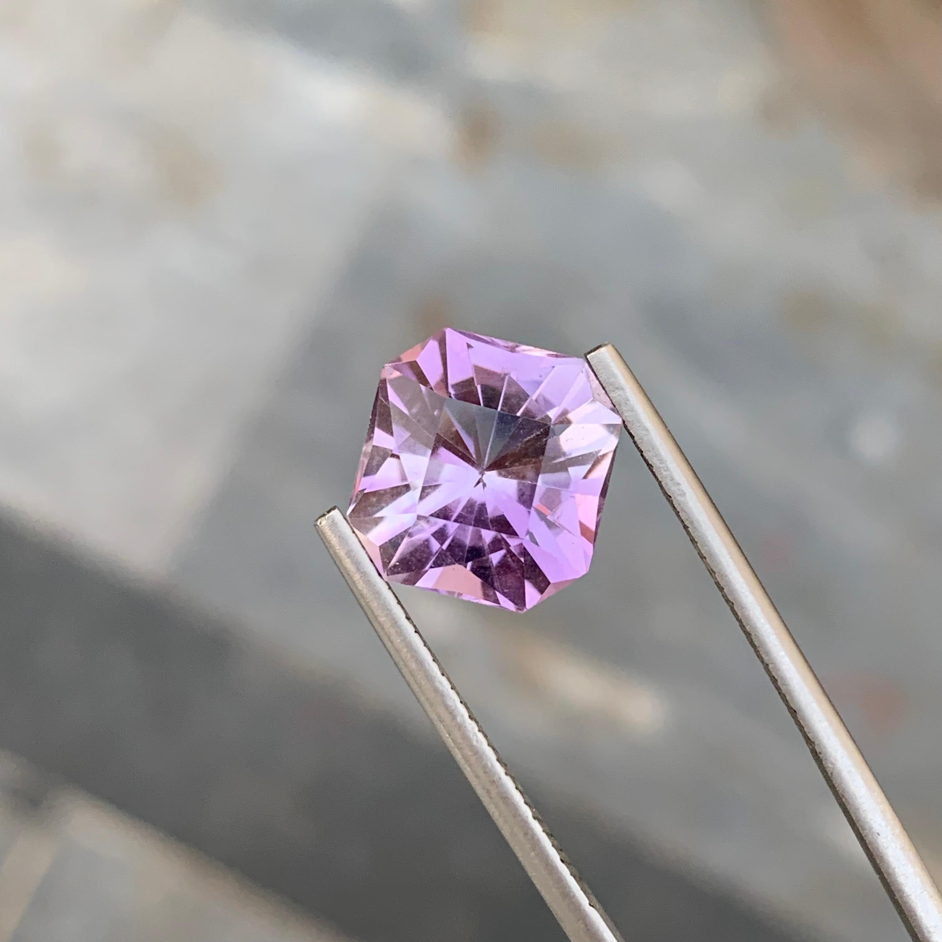 6.20 Karat Natürlicher loser Amethyst Achteckform Edelstein für Schmuckherstellung im Angebot 2