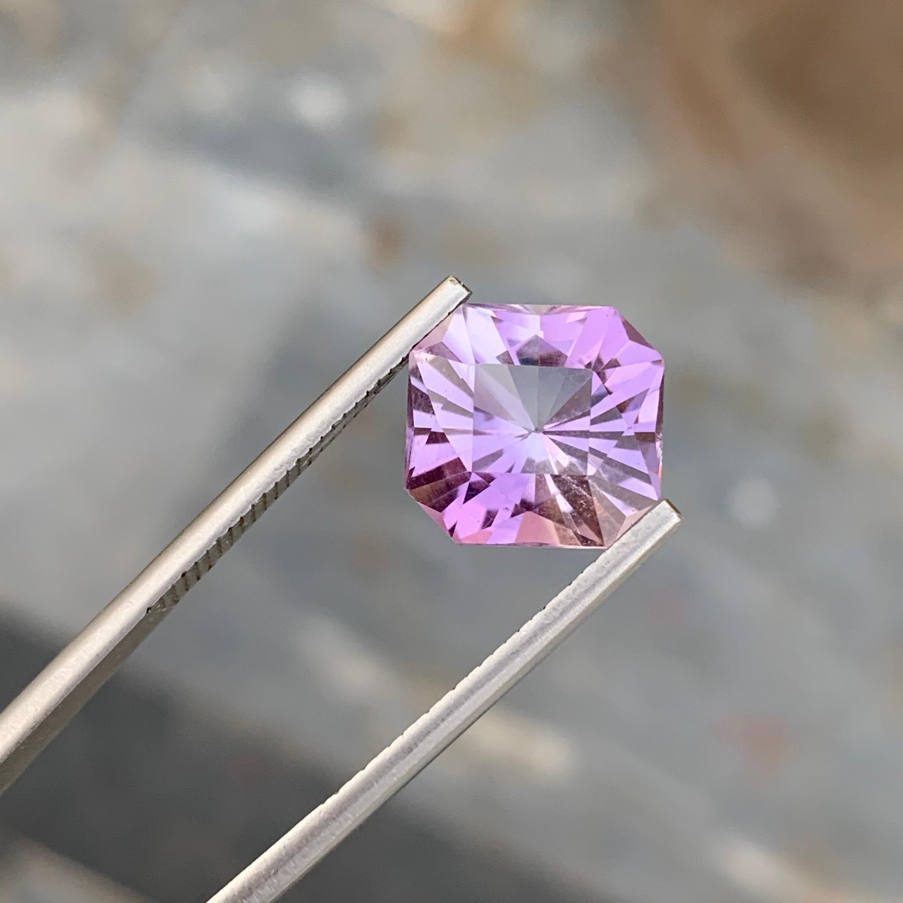 6.20 Karat Natürlicher loser Amethyst Achteckform Edelstein für Schmuckherstellung im Angebot 3