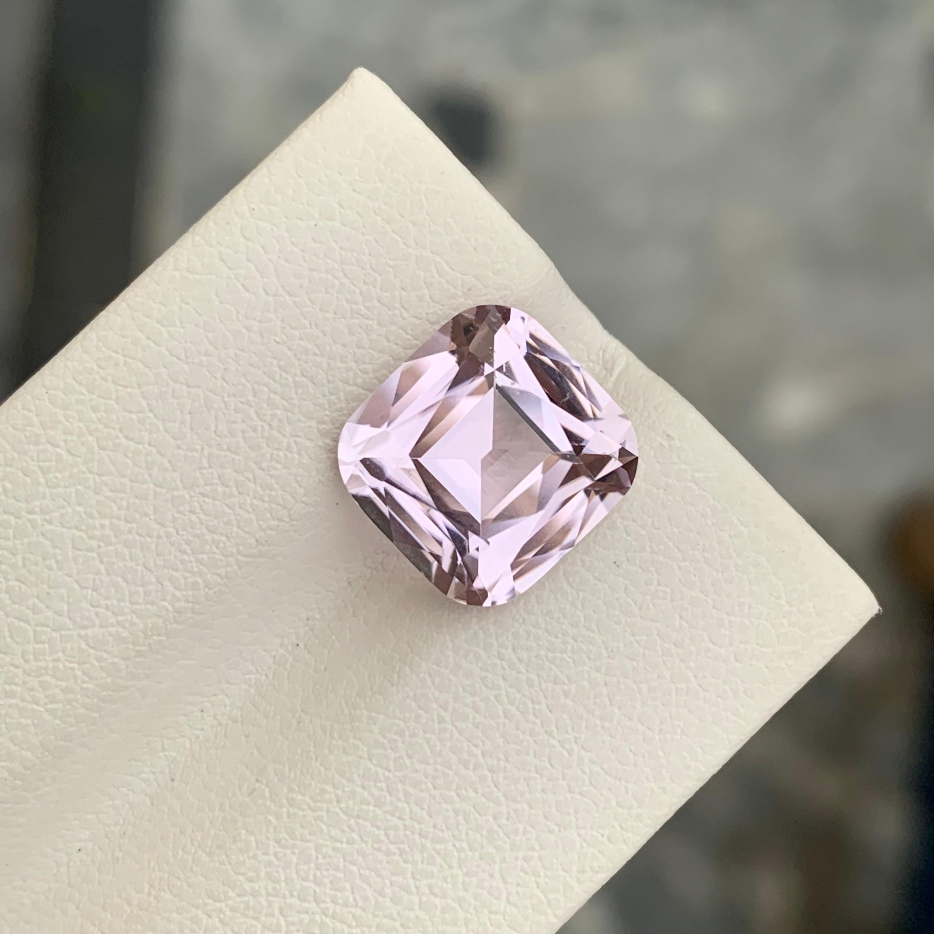 6.20 Carat Natural Loose Pale Pink Kunzite Cushion Shape Gem For Jewellery  For Sale 6