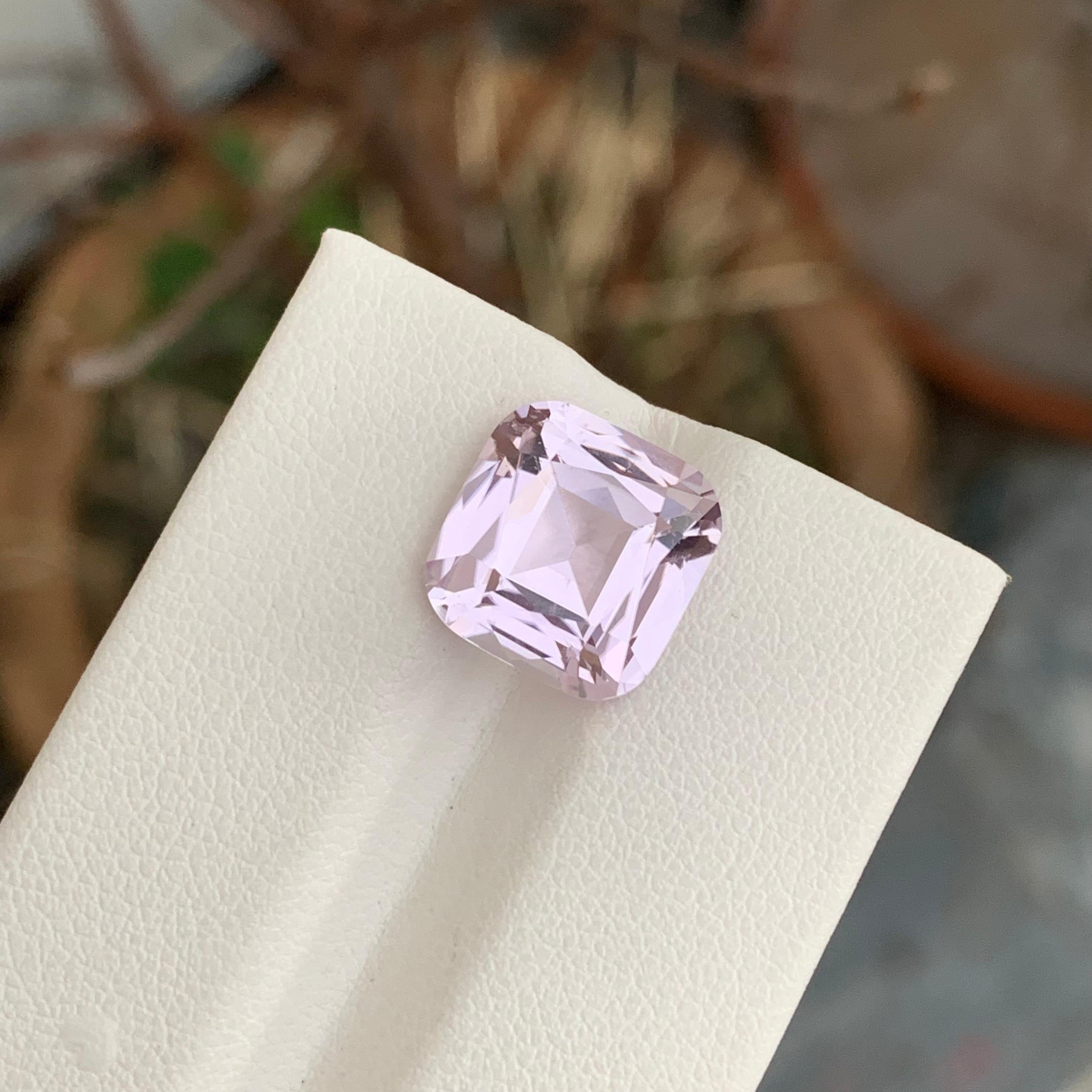6.20 Carat Natural Loose Pale Pink Kunzite Cushion Shape Gem For Jewellery For Sale 7