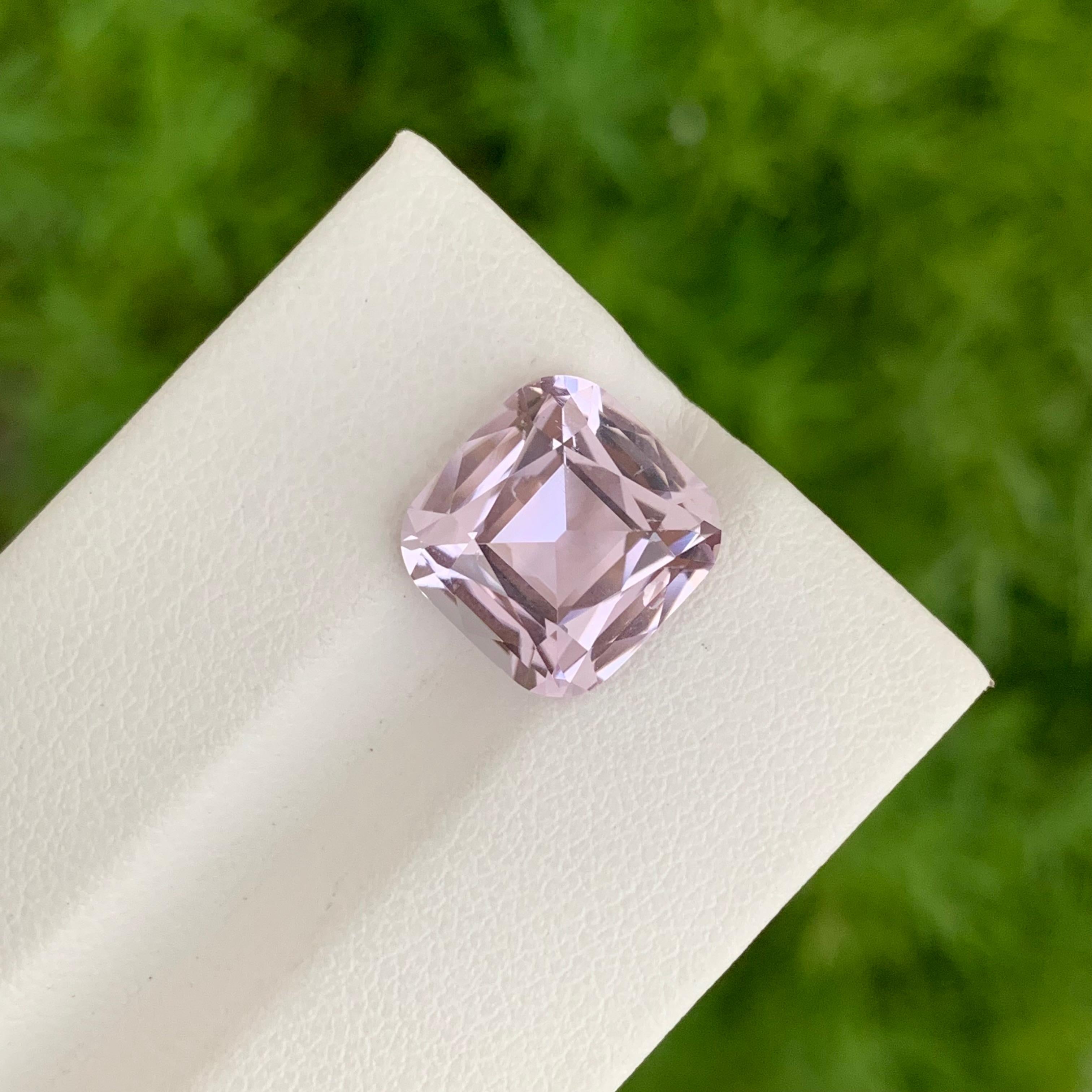 6.20 Carat Natural Loose Pale Pink Kunzite Cushion Shape Gem For Jewellery  For Sale 1