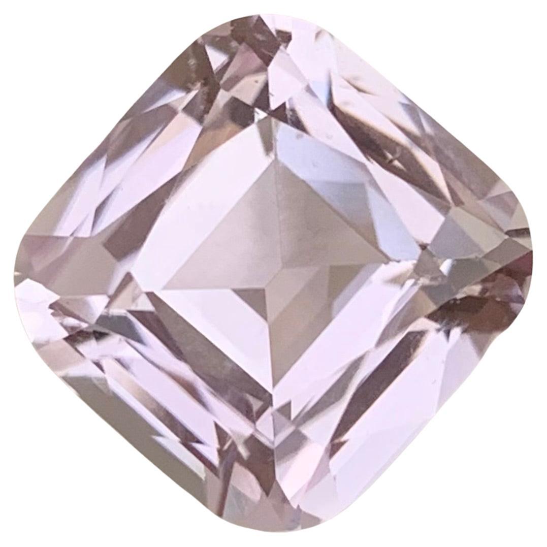Kunzite rose pâle non sertie de 6,20 carats, pierre précieuse en forme de coussin pour bijoux 