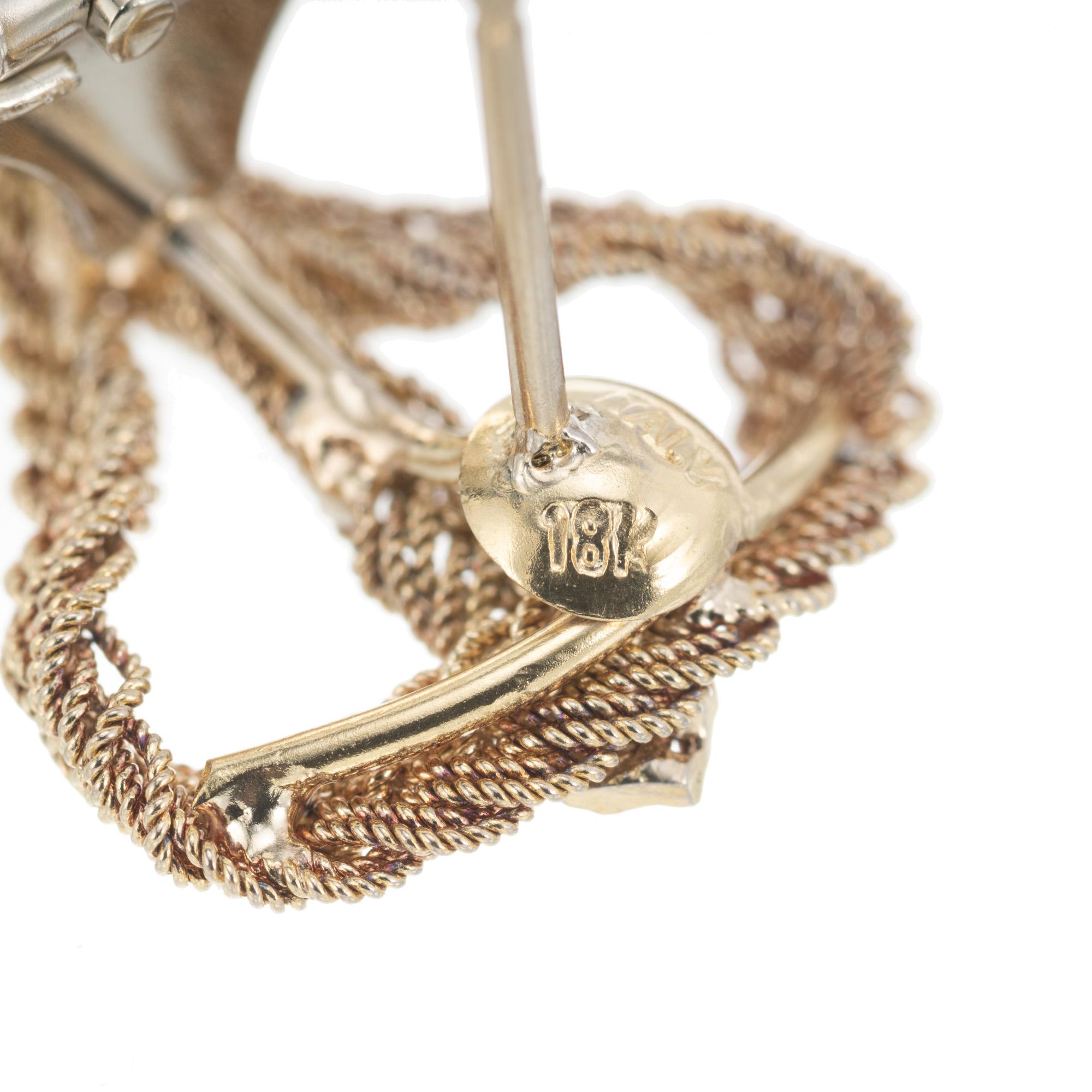 6.20 Carat Peridot Hand Woven Italian Gold Dangle Clip Post Chandelier Earrings Bon état - En vente à Stamford, CT