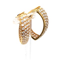 6.20 Carat Round Brilliant D VVS1 Diamond 18 Karat Yellow Gold Clip On Earrings