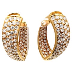 6,20 Karat Runder Brillant D VVS1 Diamant 18 Karat Gelbgold Clip-On-Ohrringe