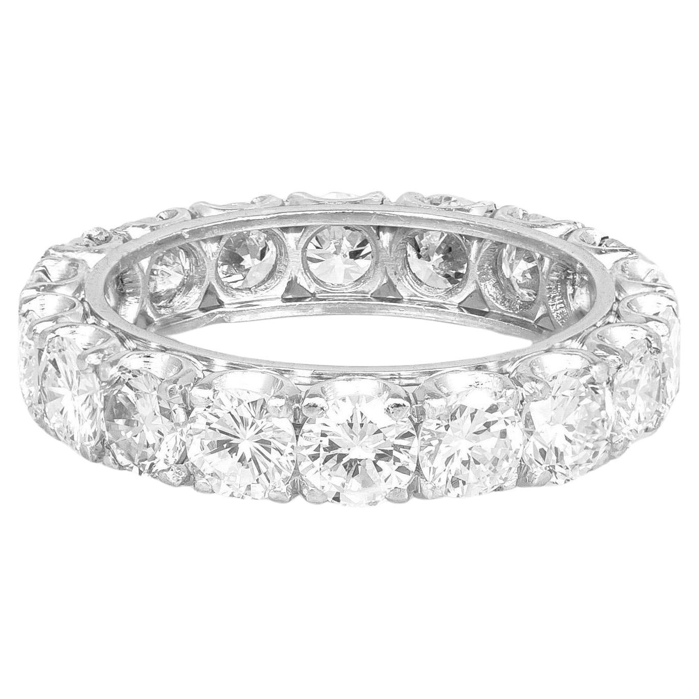 Anillo de diamantes de corte redondo de 6,20 quilates en venta