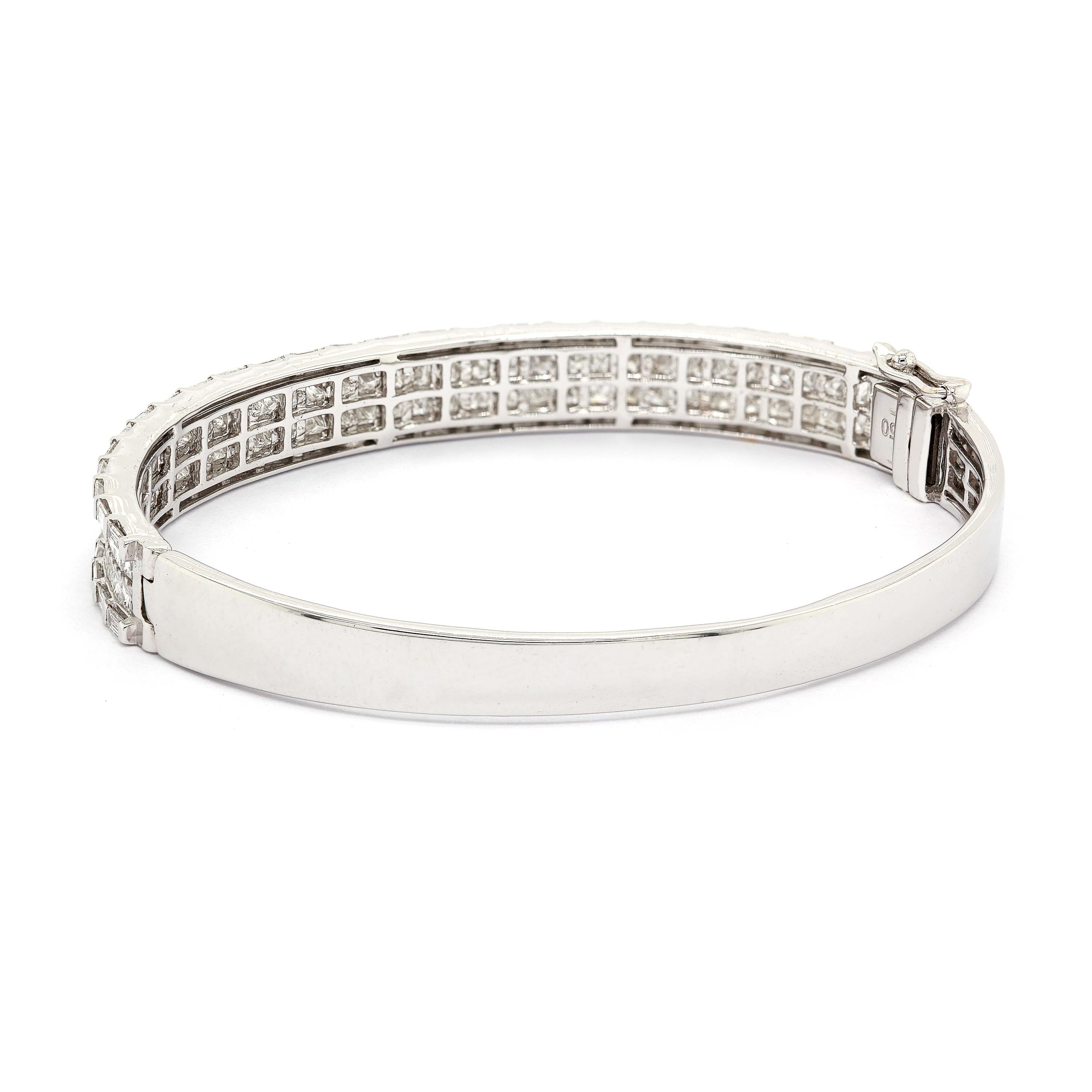 Princess Cut 6.20 Carat White Diamond Modern Bracelet For Sale