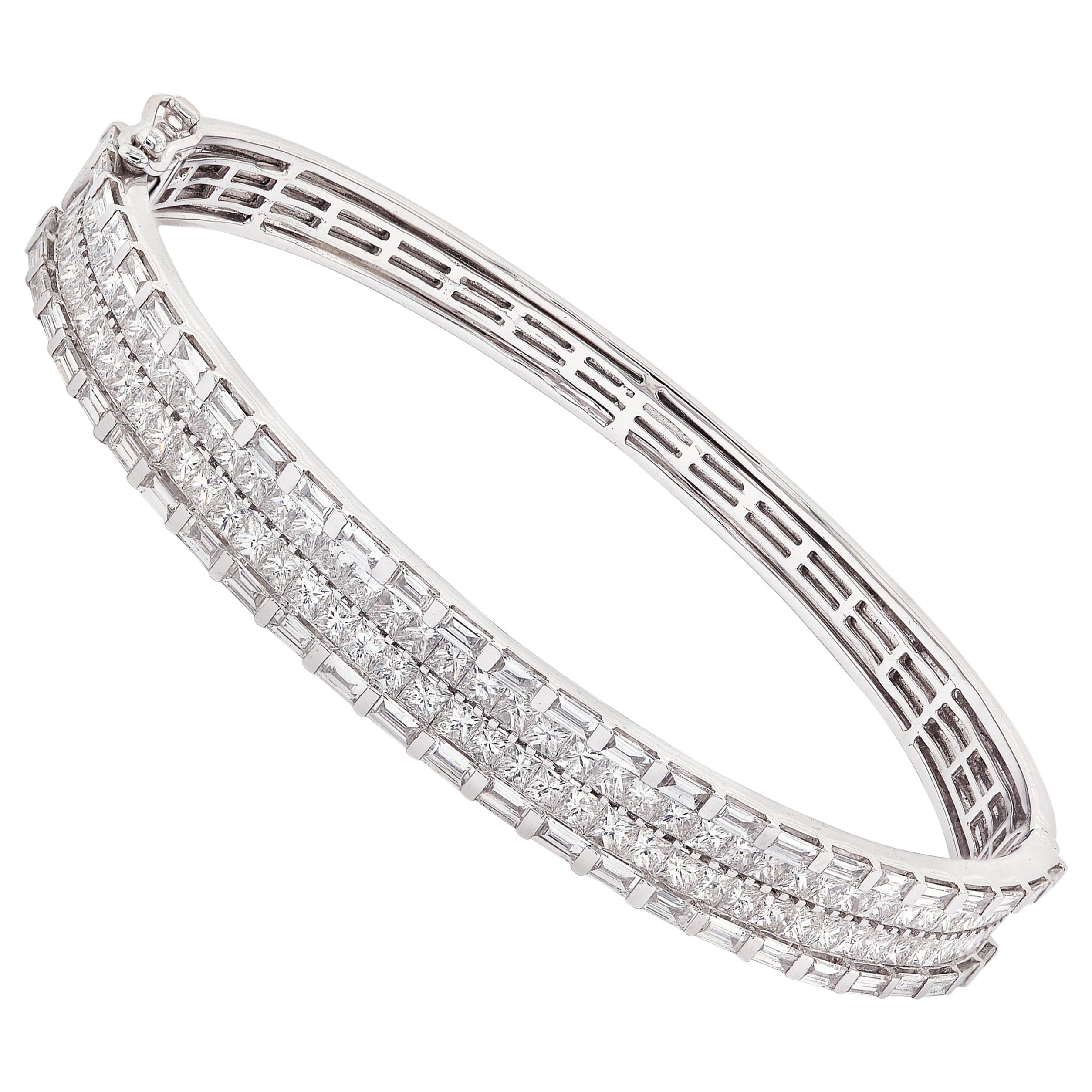 6.20 Carat White Diamond Modern Bracelet For Sale