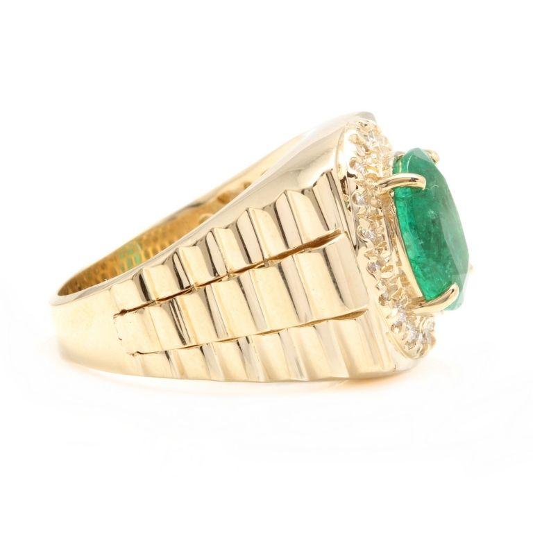 mens gold and emerald ring
