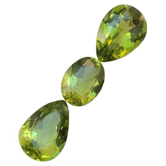 6.20 carats Natural Loose Peridot Earrings, Ring Size Jewelry Set from Pakistan For Sale