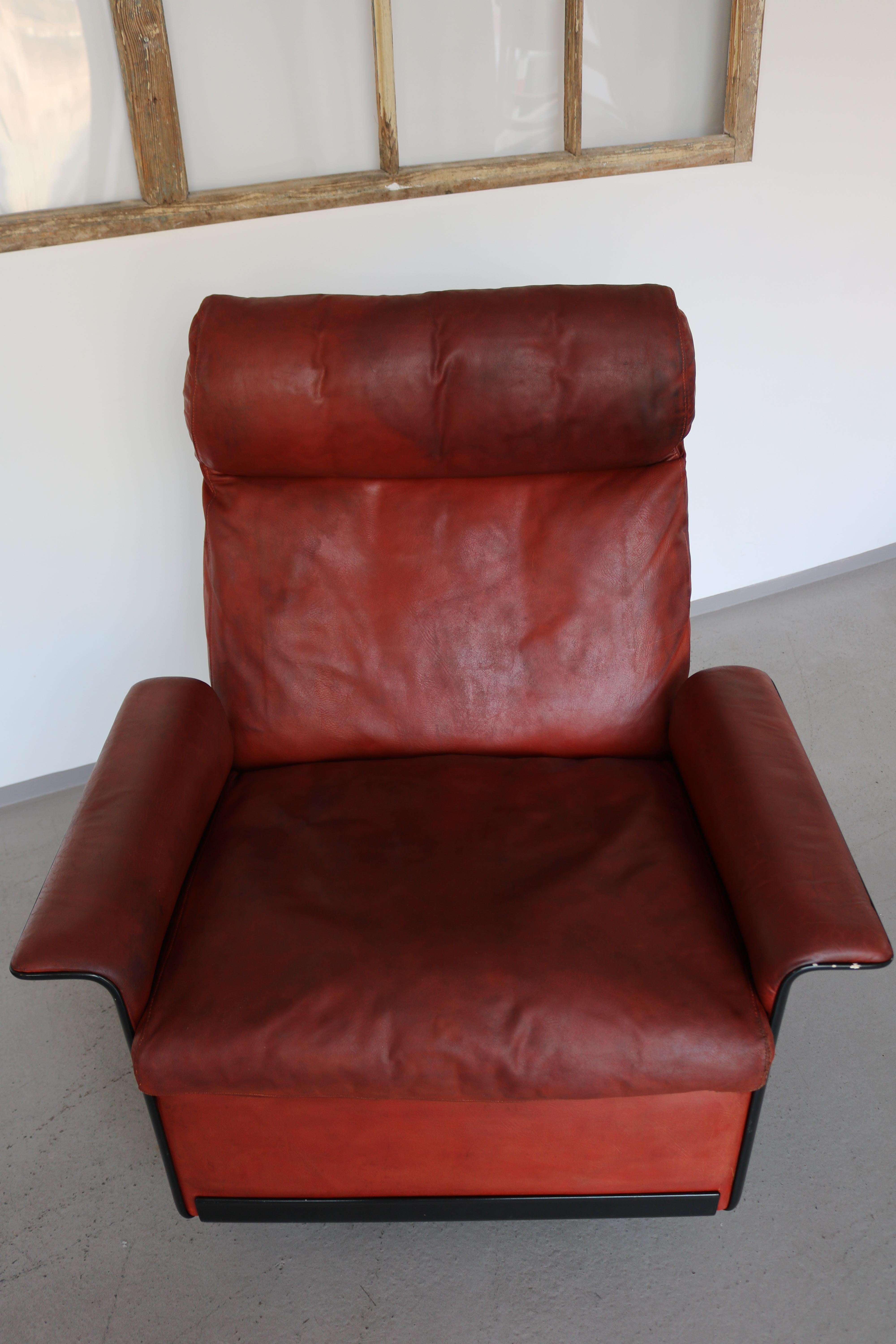 620 High back Leather Lounge Chair and Ottoman by Dieter Rams for Vitsoe, 1960s 3