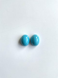 62,05 Karat Türkis Arizona Cabochons 2 Pieces Paar für Schmuck natürlichen Edelstein