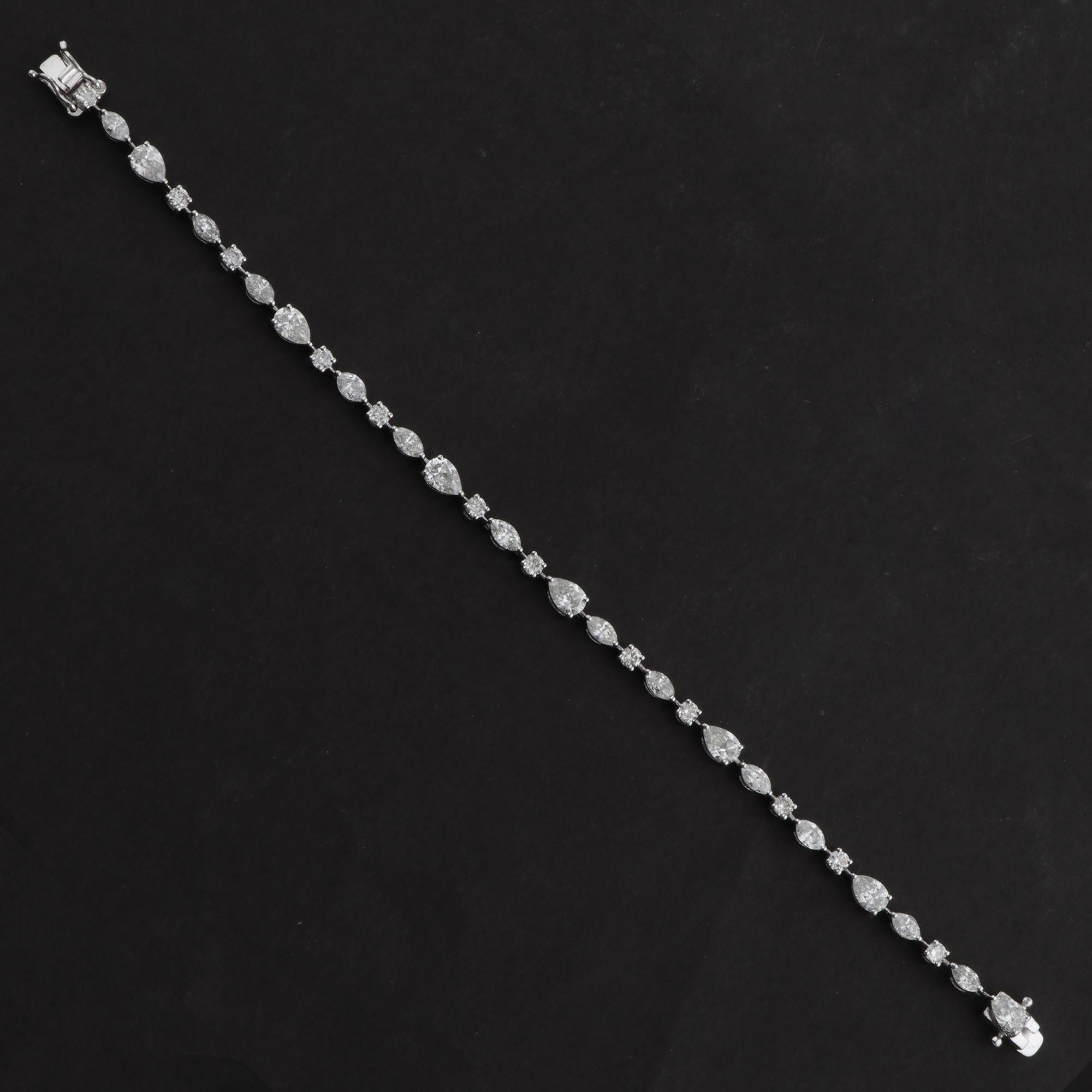 6,20ct Diamant-Tennis-Armband für Frauen 18k Weißgold Hochzeit Schmuck Geschenk (Gemischter Schliff) im Angebot