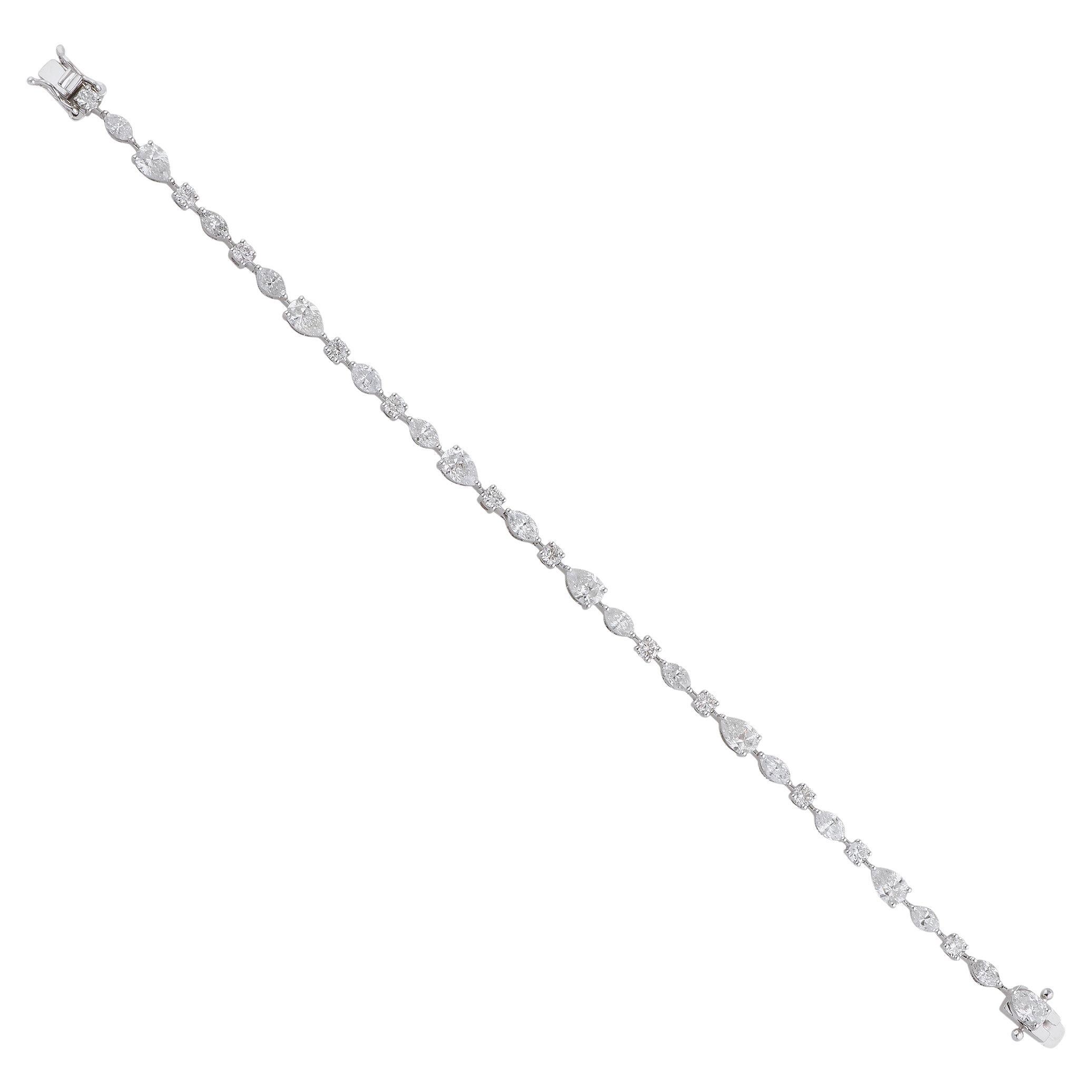 6,20ct Diamant-Tennis-Armband für Frauen 18k Weißgold Hochzeit Schmuck Geschenk im Angebot