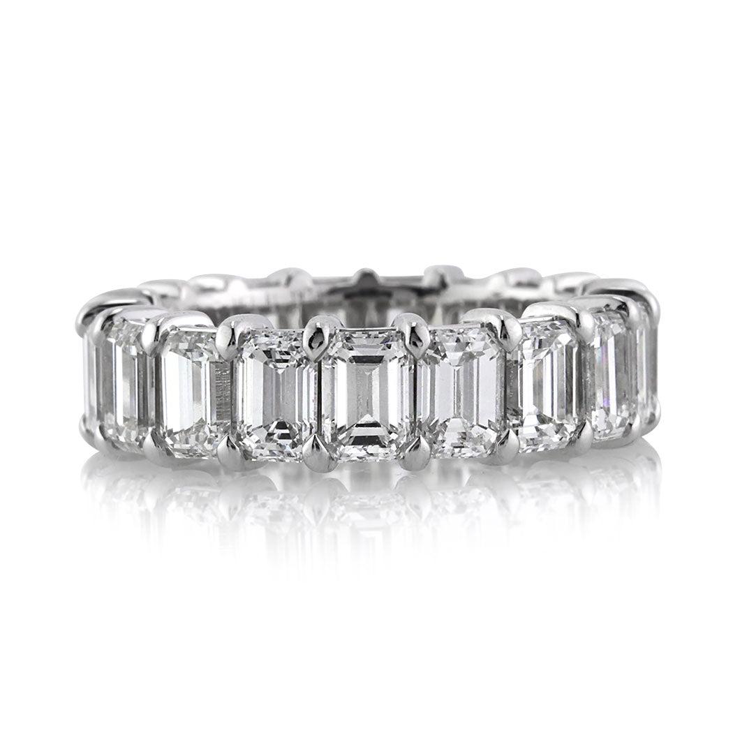 6.20ct Emerald Cut Diamond Eternity Band in Platinum For Sale