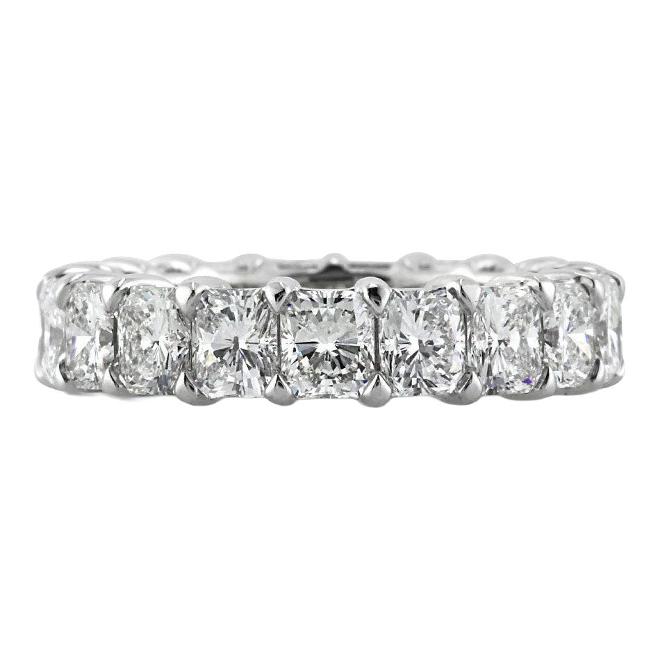 6.20ct Radiant Cut Diamond Eternity Band in 18k White Gold