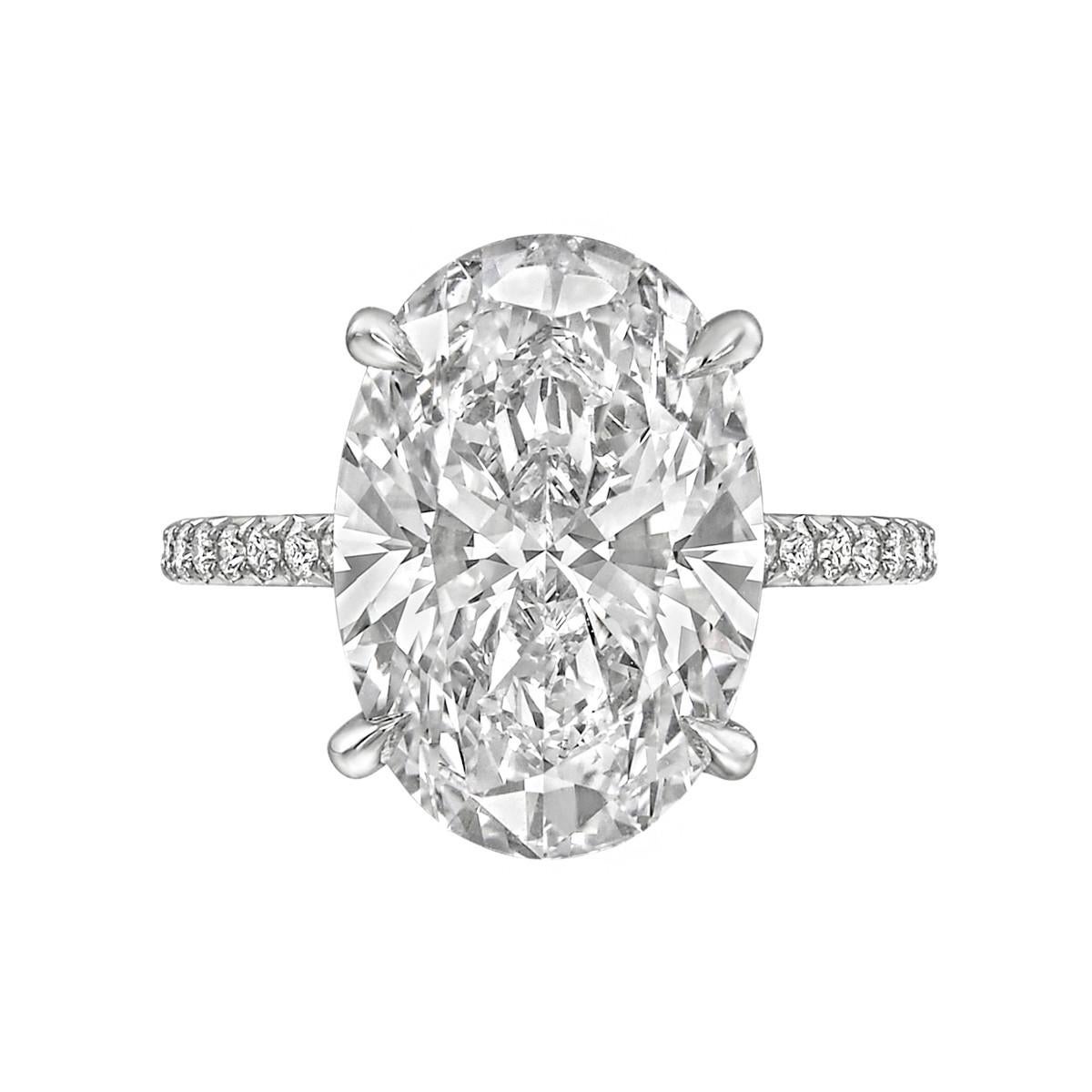 6.21 Carat Exceptional Type IIA Oval-Cut Diamond Engagement Ring