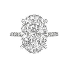 6.21 Carat Exceptional Type IIA Oval-Cut Diamond Engagement Ring