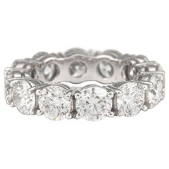 6.21 Carat Round Cut Diamond Eternity Band 'Avg 0.52 Carat Each' 18 Karat Gold