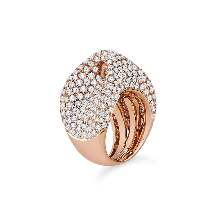 6.21 Carat Total Weight Diamond Fashion Ring in 18 Karat Rose Gold For ...