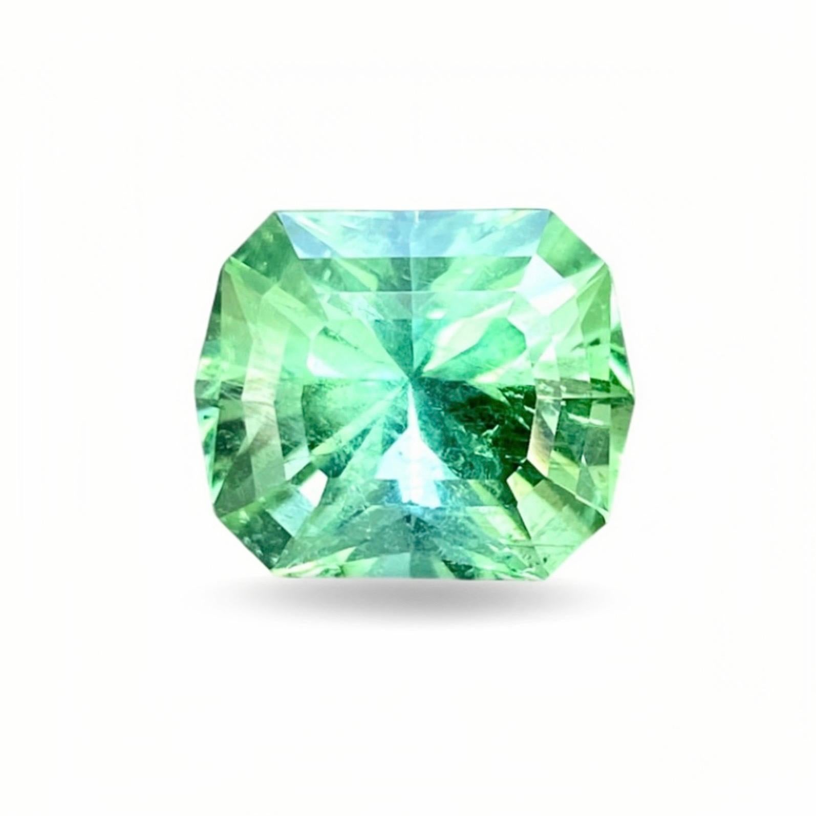 6.21 Ct Tourmaline Naturelle Afghanistan couleur vert vif Coupe de précision en vente 1