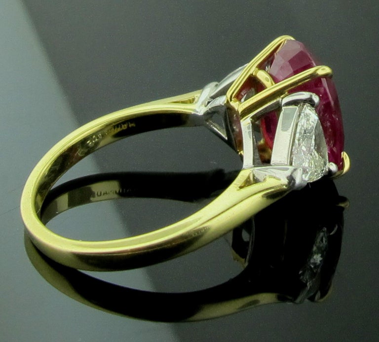 6.22 Carat Ruby and Diamond Ring in 18 Karat Yellow Gold and Platinum ...